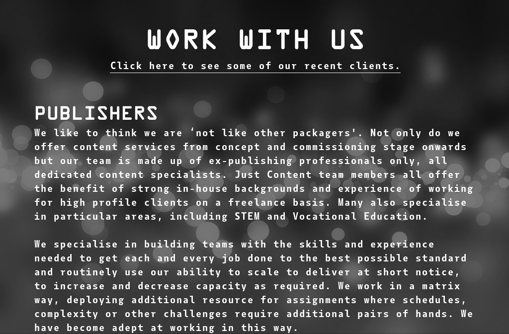 Just Content Freelance Editorial And Publishing Consultancy Services