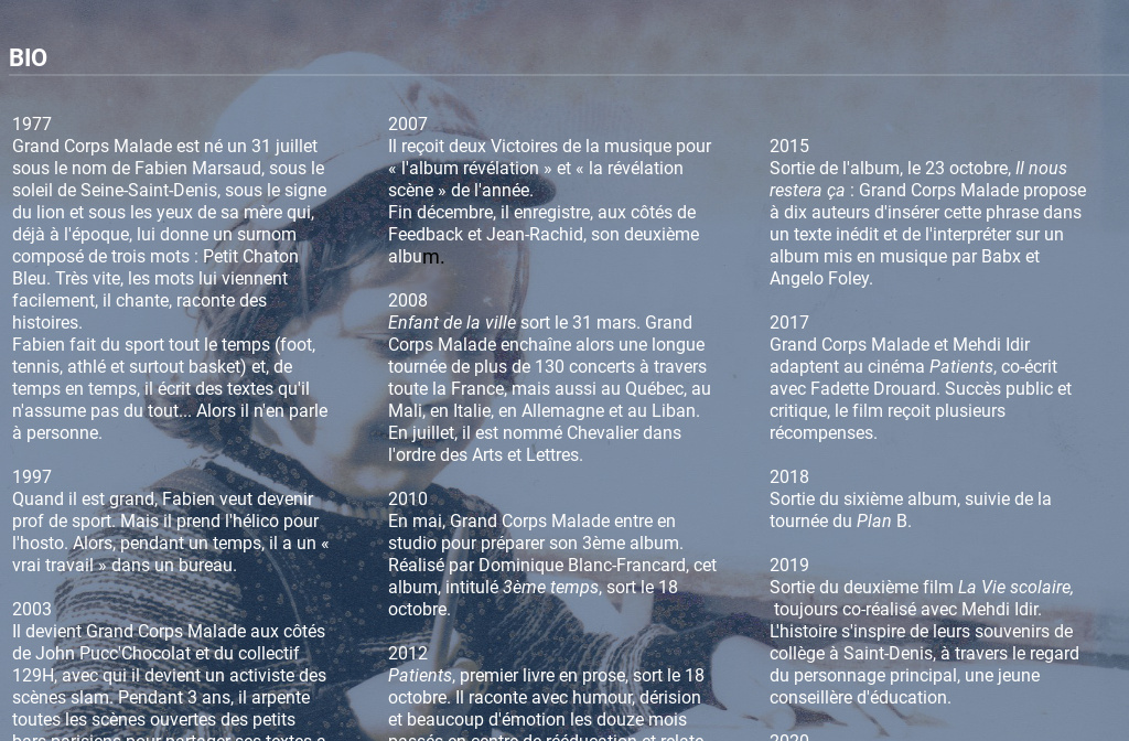 Grand Corps Malade Mesdames — Bio