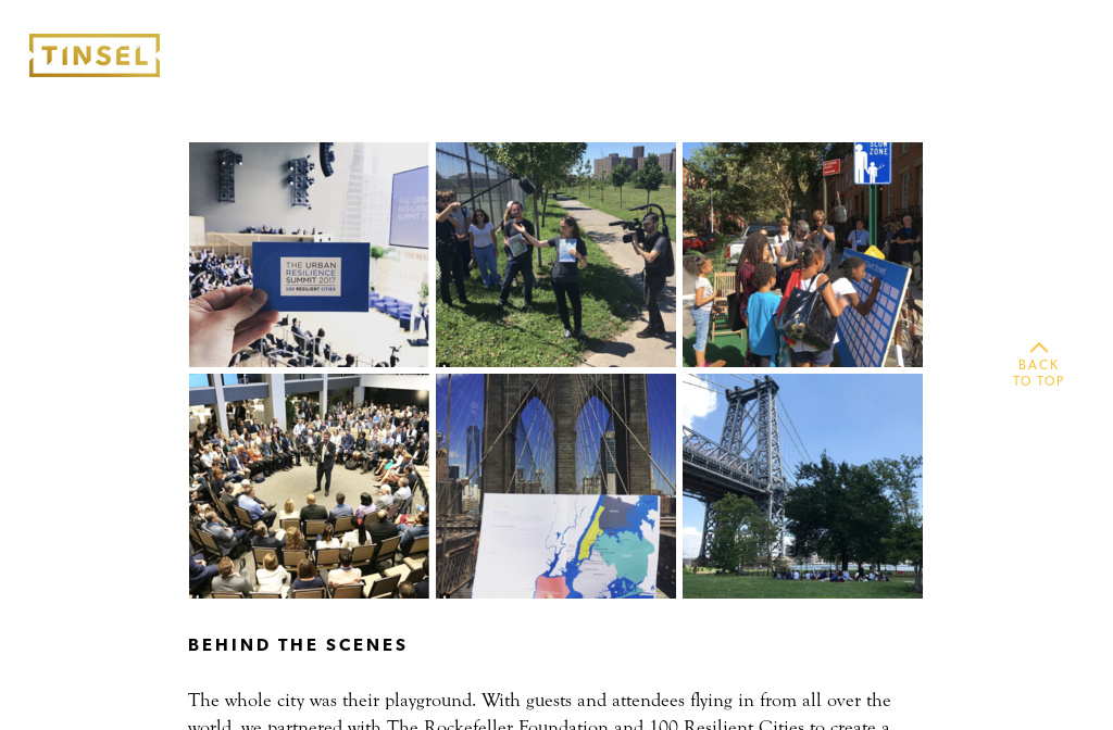 Tinsel Event Portfolio — Urban Resilience Process