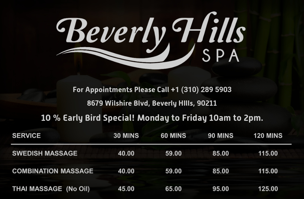 beverly hills hotel spa menu