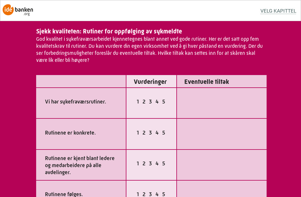 Manual For Sykefraværsarbeid — 1. Betrakte Arbeidsplassen B)