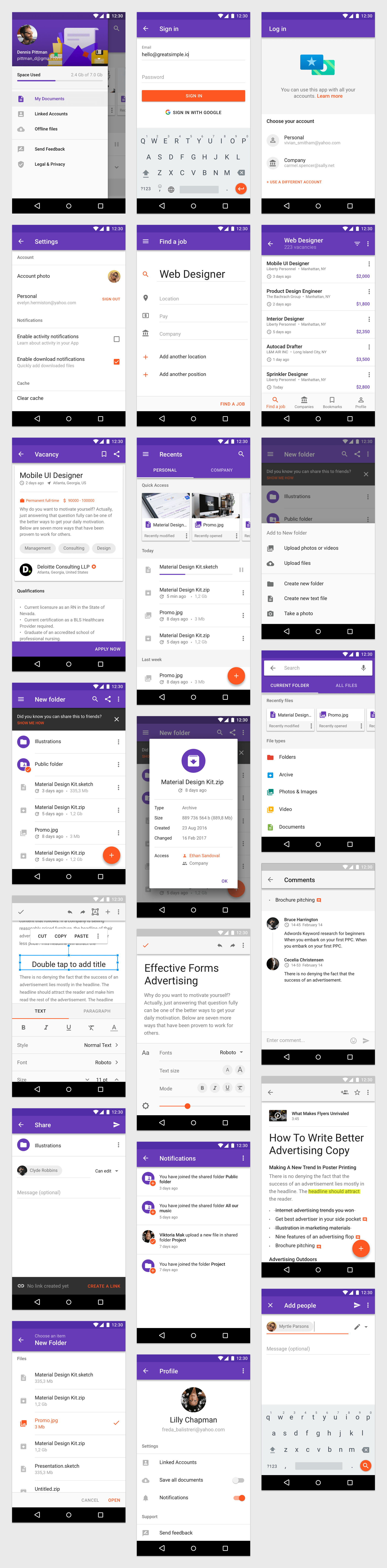material design kit app templates