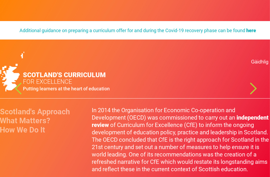 Scotland s curriculum for excellence page 2