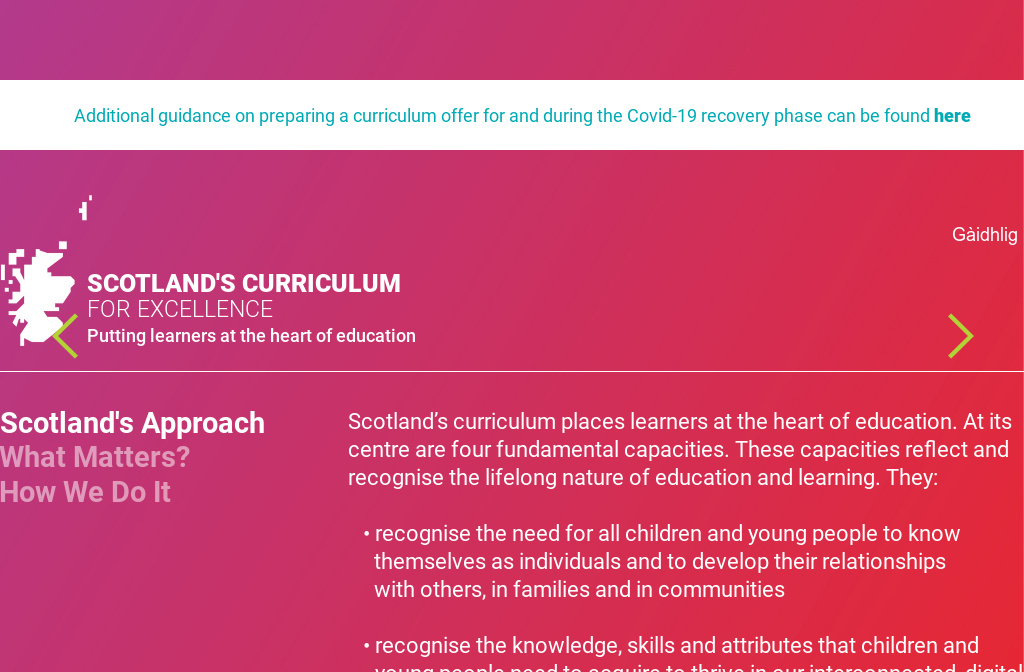 Curriculum For Excellence Es And Os