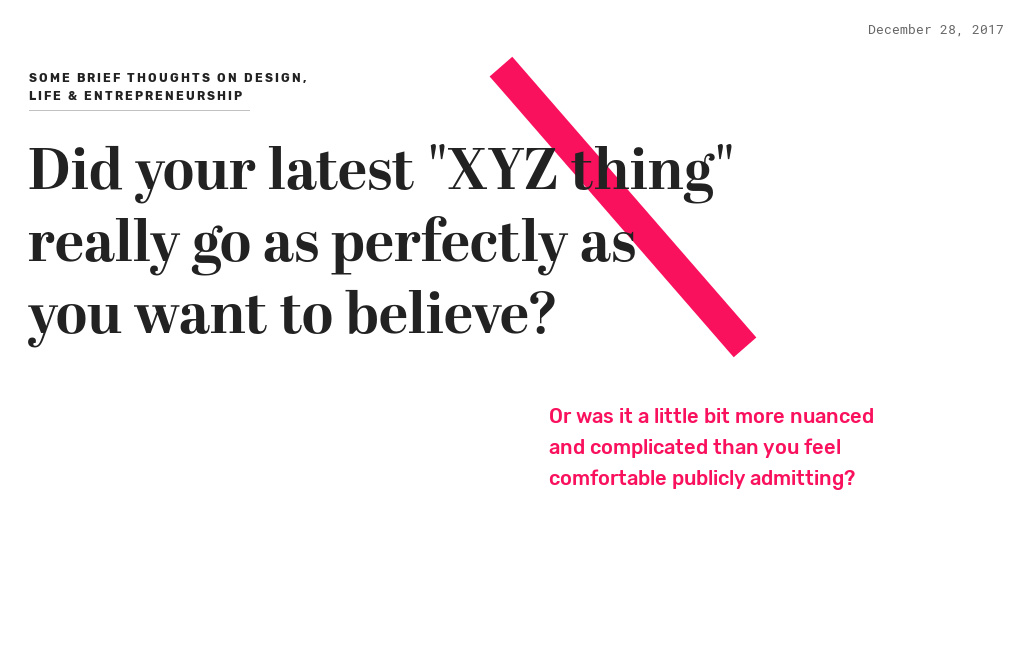 The Truth about XYZ Things