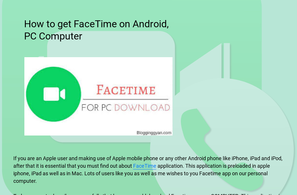 facetime app for pc