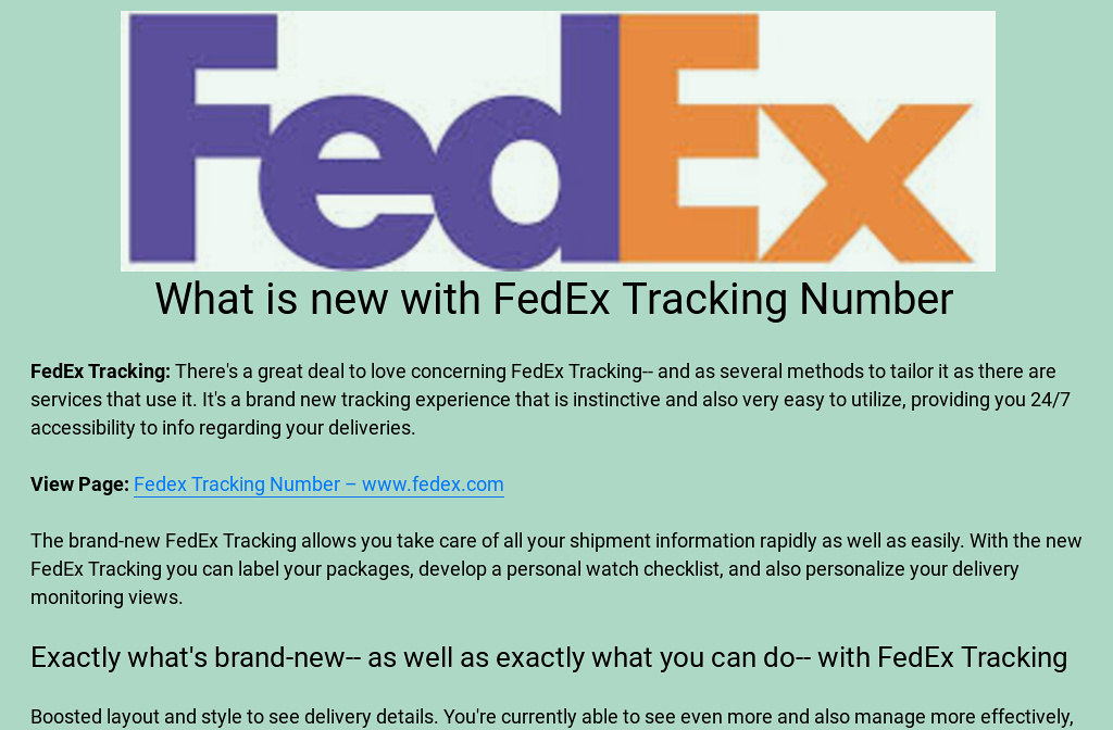 fedex tracking number on label
