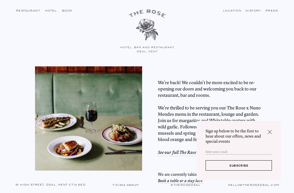 The Rose — Hotel, Bar and Restaurant in Deal, Kent