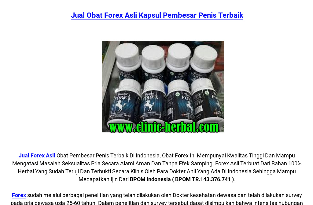 Jual Obat Forex Asli Kapsul Pembesar Penis Terbaik - 