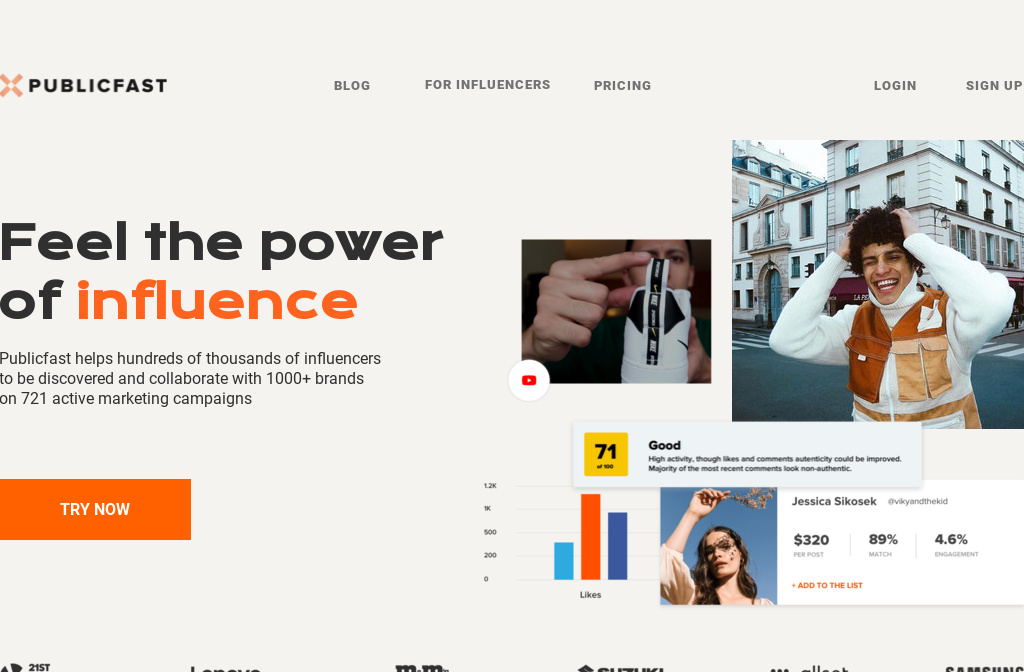 Publicfast - influencer marketing platform