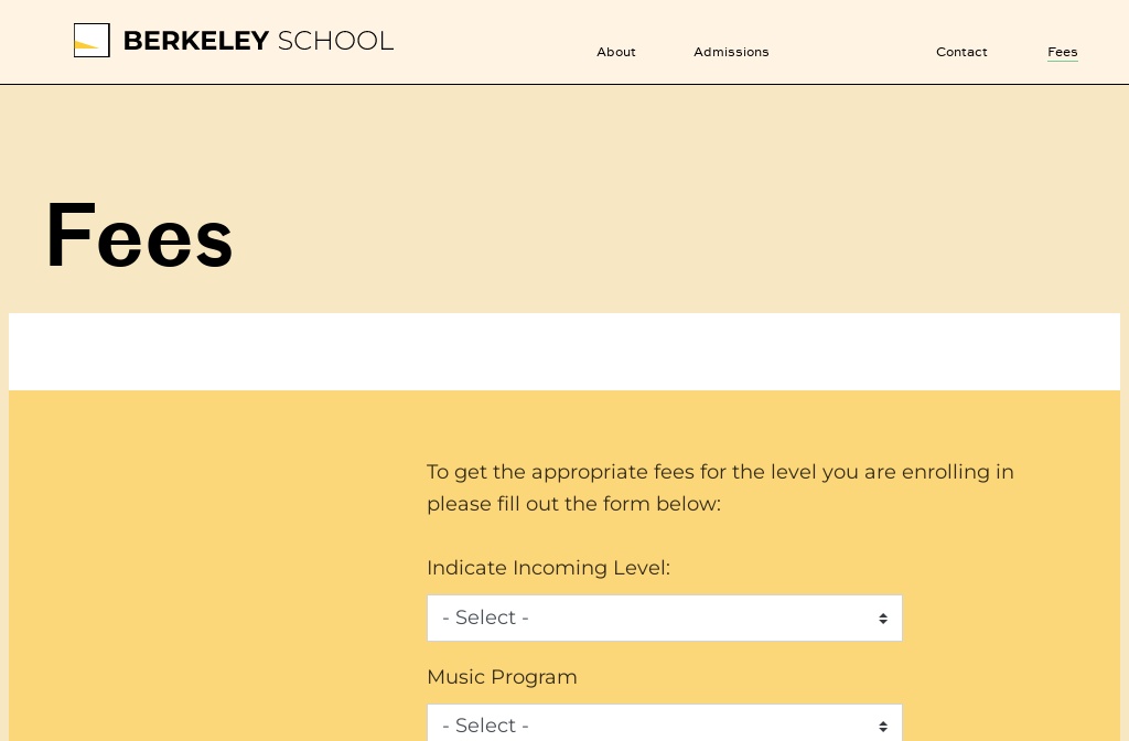 Berkeley School — Fees