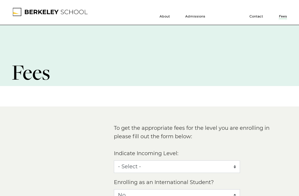 Berkeley School — Fees