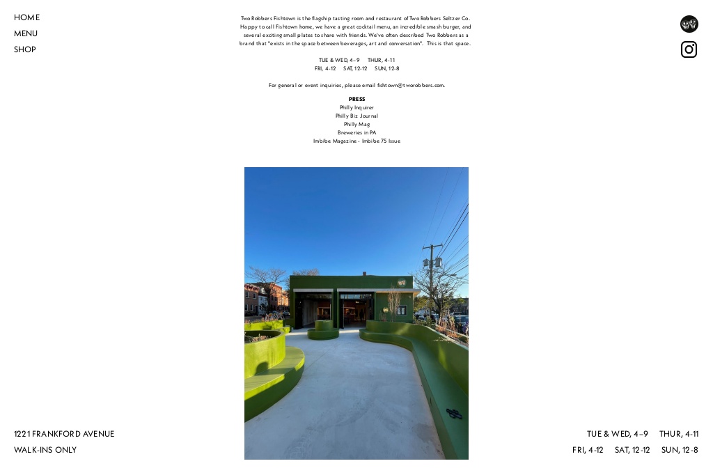 Two Robbers Fishtown — ABOUT