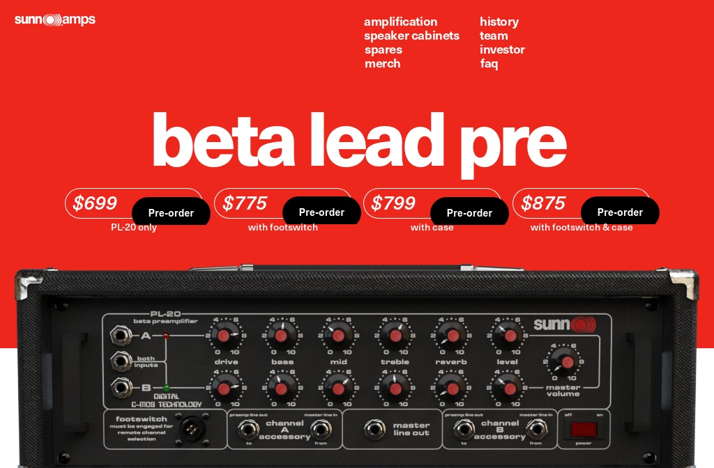 Sunn Amplification — beta lead pre